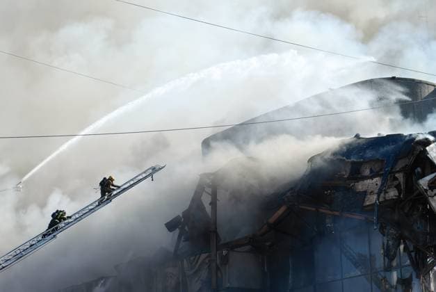 RUSSIA, KHABAROVSK - OCTOBER 3, 2024: First responders battle a fire broken out at the Khabarosvk Territory Music Theatre. Sergei Ivanov TASS  74626771