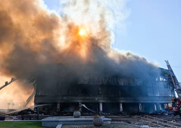 RUSSIA, KHABAROVSK - OCTOBER 3, 2024: First responders battle a fire broken out at the Khabarosvk Territory Music Theatre. Sergei Ivanov TASS  74626768