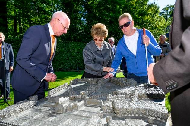 03-10-2024 Apeldoorn Princess Margriet attend the unveiling of a model of Paleis Het Loo, for people with a visual impairment, in Apeldoorn. The bronze model is a creation by artist Egbert Broerken. Â  Copyright: xPPEx