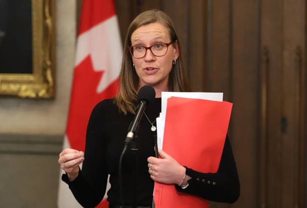 October 3, 2024, Ottawa, On, Canada: Government House Leader Karina Gould speaks to reporters before attending Question Period on Parliament Hill in Ottawa, Thursday, Oct. 3, 2024. Ottawa Canada  - ZUMAc35_ 20241003_zaf_c35_101 Copyright: xPatrickxDoylex