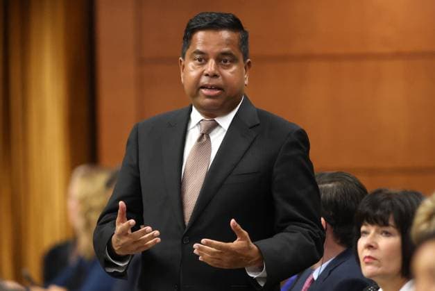 October 3, 2024, Ottawa, On, Canada: CrownöÄÃ¬Indigenous Relations Minister Gary Anandasangaree rises during Question Period in the House of Commons on Parliament Hill in Ottawa, Thursday, Oct. 3, 2024. Ottawa Canada  - ZUMAc35_ 20241003_zaf_c35_113 Copyright: xPatrickxDoylex
