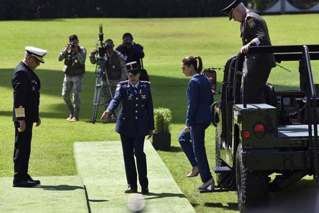 October 3, 2024, Mexico, Mexico, USA: Mexico s President Claudia Sheinbaum delivers a speech during her inauguration ceremony as the new Supreme Commander of the Mexican Armed Forces at Campo Marte in Mexico City on Thursday October 3, 2024. PRESIDENCIA POOL PI Mexico USA - ZUMAp124 20241003_zaa_p124_034 Copyright: xPresidenciax
