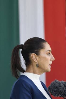 October 3, 2024, Mexico, Mexico, USA: Mexico s President Claudia Sheinbaum delivers a speech during her inauguration ceremony as the new Supreme Commander of the Mexican Armed Forces at Campo Marte in Mexico City on Thursday October 3, 2024. PRESIDENCIA POOL PI Mexico USA - ZUMAp124 20241003_zaa_p124_038 Copyright: xPresidenciax