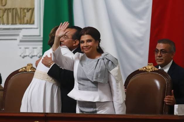 Clara Brugada Molina, during the swearing-in ceremony as Mexico City Head of Government at the Congress of Mexico City. on October 5, 2024 in Mexico City, Mexico. Mexico City Mexico - ZUMAe321 20241005_zia_e321_075 Copyright: xCarlosxSantiagox