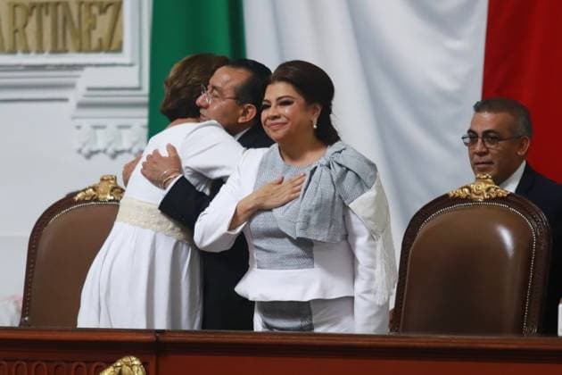 Clara Brugada Molina, during the swearing-in ceremony as Mexico City Head of Government at the Congress of Mexico City. on October 5, 2024 in Mexico City, Mexico. Mexico City Mexico - ZUMAe321 20241005_zia_e321_076 Copyright: xCarlosxSantiagox
