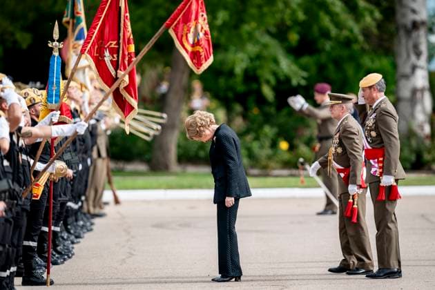 Entertainment Themen der Woche KW41 Entertainment Bilder des Tages Robles and Queen Sofia preside over the ceremony of the Patroness of the UME Queen Sofia, during the ceremony on the occasion of the Patroness of the UME at the Torrejón de Ardoz Air Base, on October 7, 2024, in Torrejón de Ardoz, Madrid Spain The event also commemorates the Patroness of the UME, the Virgen del Rosario, the XV Anniversary of the delivery of the Ensena Nacional to the unit 07 OCTOBER 2024 A Pé Espana  Copyright: xA.xPÃ rezxMecax 6262537