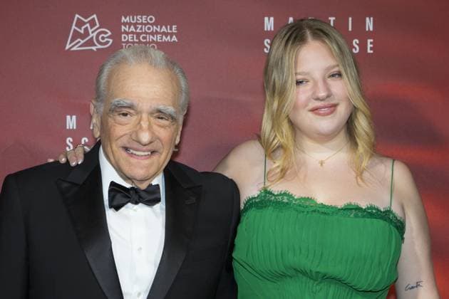 Turin, Italy. 7th October 2024. Film director Martin Scorsese (left) with daughter Francesca Scorsese (right) on red carpet during event in his honor at National Museum of Cinema  Copyright: xMarcoxDestefanisx xipa-agency.nex xMarcoxDestefanisx IPA_Agency_IPA50419917