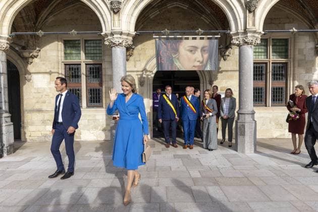 Entertainment Themen der Woche KW41 Entertainment Bilder des Tages Königin Mathilde von Belgien besucht Marguerite Ausstellung im MOU Museum in Oudenaarde Queen Mathilde of Belgium pictured during a visit to the exhibition Marguerite. The Emperor s Daughter between Power and Image (21 09-05 01) at the MOU Museum in Oudenaarde, Tuesday 08 October 2024. This ode to Marguerite de Parme, regent of the Netherlands from 1959 to 1967, takes an intimate look at her personal life and highlights her public activities.  NICOLASxMAETERLINCK 102141028