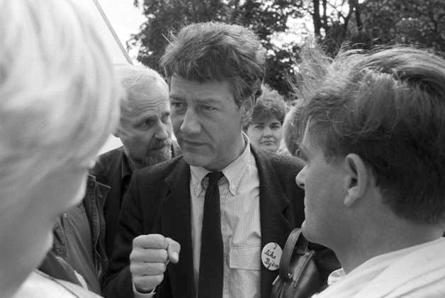 SPD politician Björn Engholm at an election rally in Hohenlockstedt near Itzehoe, Schleswig Holstein 1 9 1987