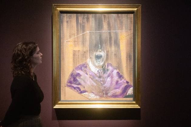 Francis Bacon: Human Presence Photo Call at National Portrait Gallery, London A staff member views Head VI , 1949 by Francis Bacon as part of The National Portrait Gallery s Francis Bacon: Human Presence Exhibition which runs from 10 Octoberl 2024 - 19 Jan 2025 at National Portrait Gallery in London, England, UK on Wednesday 9 October, 2024., Credit:Justin Ng Avalon UK, England, London, National Portrait Gallery  Copyright: xJustinxNgx xAvalonx 0918623936