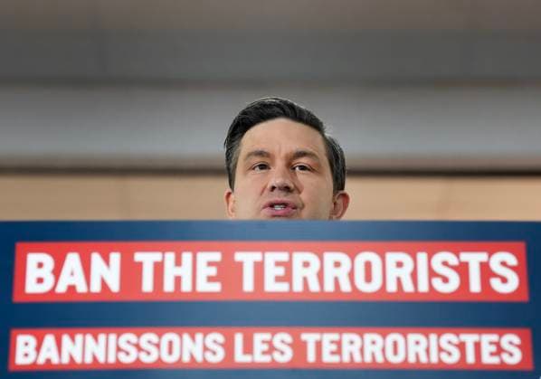 October 10, 2024, Toronto, On, CANADA: Conservative Leader Pierre Poilievre speaks to the media during a press conference at the Pride of Israel Synagogue in Toronto on Thursday, October 10, 2024. Toronto CANADA  - ZUMAc35_ 20241010_zaf_c35_034 Copyright: xNathanxDenettex