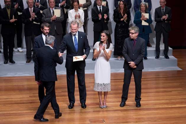 Spanish Royals attends the delivery of the National Culture Awards 2022-2023 King Felipe VI of Spain, Queen Letizia of Spain, Ernest Urtasun attends the delivery of the National Culture Awards 2022-2023 at Reina Sofia Museum on October 10, 2024 in Madrid, Spain Photo by IMAGO MPG Madrid Reina Sofia Museum Madrid Spain  Copyright: xMPGx