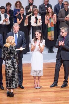10-10-2024 Madrid Queen Letizia and King Felipe attend the award ceremony of the 2022 and 2023 national culture awards at the Museo Nacional de Arte in Madrid. No Spain Â  Copyright: xPPEx