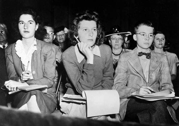 Orig caption AUDIENCE AT CHARTER HEARINGS Washington, D C These photos of the audience at  Copyright: xXxXxXx INTERESTED LISTENERS