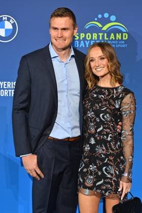 Nele SCHENKER with husband Hannes Ocik Bavarian Sports Award 2024 at BMW Welt, red carpet, red carpet on 12 10 2024