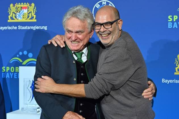 From left Sepp MAIER Hannes RINGLSTETTER, Bavarian Sports Award 2024 at BMW Welt, Red Carpet on 12 10 2024