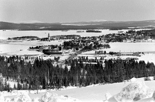 LAPLAND ARJEPLOW 1973 04 02 View of Arjeplog Arjeplog Sweden x5600x  Copyright: xUlfxStrahle SVTx ARJEPLOG