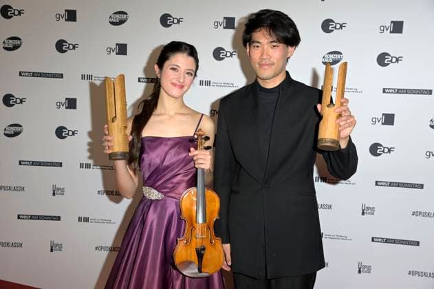 Maria Duenas and Bruce Liu at the Opus Klassik 2024 award ceremony at the Konzerthaus am Gendarmenmarkt Berlin, 13 10 2024 Foto:xF.xKernx xFuturexImagex opus2024_4154