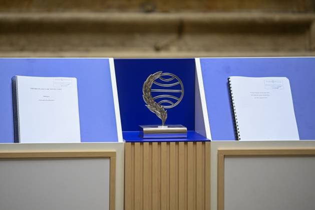 The Jury of the Planeta Prize offers a press conference a day before the celebration of the 73rd edition of the 73rd edition of the Planeta Prize in La Llotja de Mar, on October 14, 2024, in Barcelona, Catalonia Spain Tomorrow the 73rd edition of the Planeta Prize will be awarded, The new additions to the jury include the writer Luz Gabás, winner in 2022, and the academic Eva Giner 14 OCTOBER 2024 PLANETA PRIZE PRESS CONFERENCE BARCELONA CATALUNYA Lorena Sopê Barcelona Catalunya Barcelona Catalunya Catalunya Espana  Copyright: xLorenaxSopÃªnax 6274493