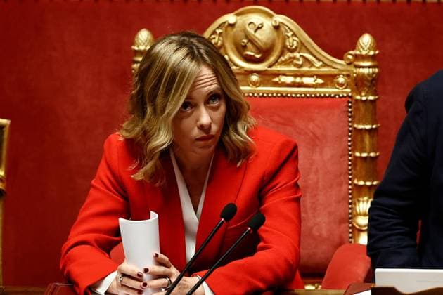 October 15, 2024, Roma: Il Presidente del Consiglio Giorgia Meloni e il ministro dei Trasporti Matteo Salvini durante le comunicazioni in vista del Consiglio europeo, presso il Senato, Roma, 15 ottobre 2024, ANSA VINCENZO LIVIERI Roma  - ZUMAa110 20241015_zaf_a110_008 Copyright: xVincenzoxLivierix