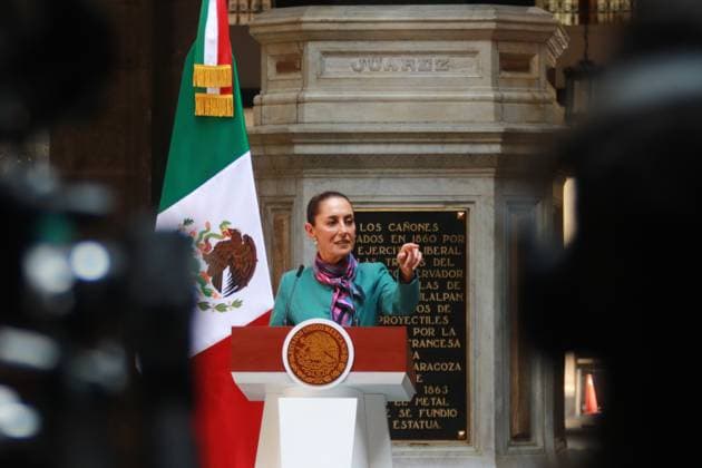 President of Mexico, Claudia Sheinbaum Pardo, speaking during a press conference after the High Level Summit between U.S. and Mexican business leaders and entrepreneurs, at National Palace. on October 15, 2024 in Mexico City, Mexico. Mexico City Mexico - ZUMAe321 20241015_zia_e321_021 Copyright: xCarlosxSantiagox