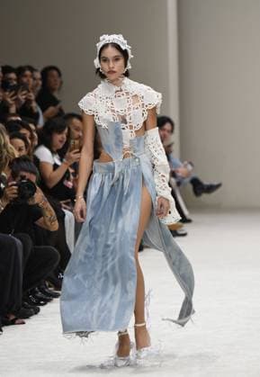 October 15, 2024, Mexico City, Mexico City, Mexico: Models wear designs by the Spanish PETER SPOSITO during the Mexico Fashion Week Mexico City Mexico - ZUMAn296 20241015_zip_n296_024 Copyright: xJorgexNunezx