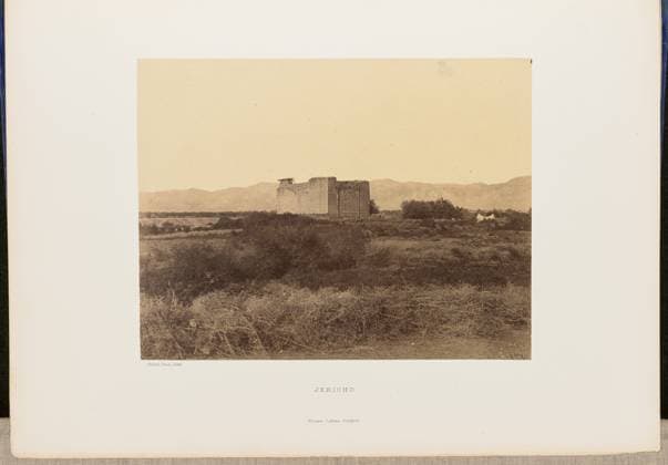 RECORD DATE NOT STATED Jericho. John Cramb, photographer (Scottish, active 1850s - 1860s) 1860 View of a small, square building made of stoneon the outskirts of Jericho. A small tent is pitched to the right of the building among the scrubland that covers the landscape. (Recto, print) lower right, inscribed on the negative: 84 ; Copyright: xpiemagsx piemagsrmnb13020224-3571 !ACHTUNG AUFNAHMEDATUM GESCHÄTZT!