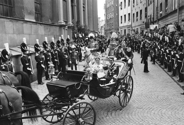 20 juni 1976 Kungabröllop. Kung Carl XVI Gustav och Silvia Sommerlath. x2524x *** June 20, 1976 Royal Wedding King Carl XVI Gustav and Silvia Sommerlath x2524x  Copyright: xKamerareportage TTx