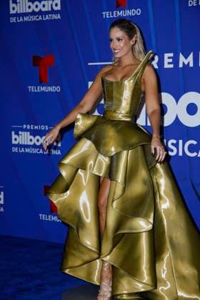 Aleyda Ortiz walks the red carpet at the 2024 Latin Billboard Music Awards at the Mediapro Studio in Medley, Florida on Thursday, October 17, 2024.  MIA20241017101 GARYxIxROTHSTEIN