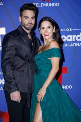 Carmen Villalobos and Frederik Oldenburg walk the red carpet at the 2024 Latin Billboard Music Awards at the Mediapro Studio in Medley, Florida on Thursday, October 17, 2024.  MIA20241017112 GARYxIxROTHSTEIN