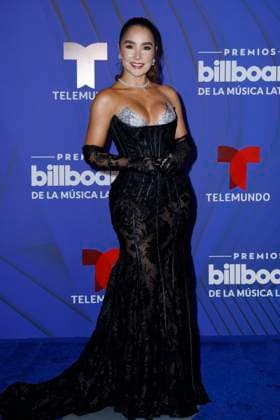 Paola Jara walks the red carpet at the 2024 Latin Billboard Music Awards at the Mediapro Studio in Medley, Florida on Thursday, October 17, 2024.  MIA20241017114 GARYxIxROTHSTEIN