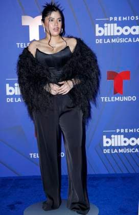 Mari walks the red carpet at the 2024 Latin Billboard Music Awards at the Mediapro Studio in Medley, Florida on Thursday, October 17, 2024.  MIA20241017158 GARYxIxROTHSTEIN