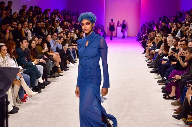 October 17, 2024, Mexico City, Mexico City, Mxico: Models wear designs by the Mexicans HUA during the Fashion Week Mexico catwalks. Mexico City Mxico - ZUMAn296 20241017_zip_n296_025 Copyright: xJorgexNunezx