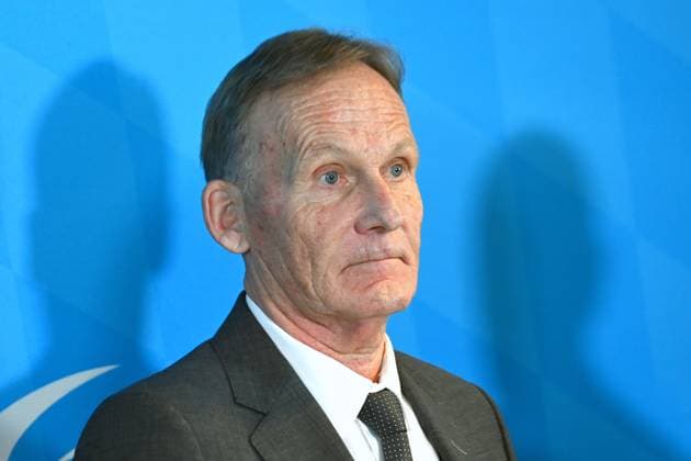 DFL Supervisory Board Chairman Hans Joachim Watzke, single image, cropped single motif, portrait, portrait, portrait Press conference following the top-level discussion on violence in football Members of the Sports and Interior Ministers Conference meet representatives of the DFL and DFB in Munich on 18 10 2024