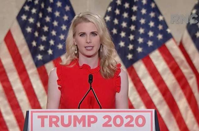 Republican National Convention - Day 1 In this image from the Republican National Convention video feed, Natalie Harp, a cancer survivor who is alive thanks to experimental drugs, makes remarks during the first day of the convention on Monday, August 24, 2020. Credit: Republican National Convention via CNP AdMedia United States of America EDITORIAL USE ONLY  Copyright: xx CNP AdMediax admphotostwo716357