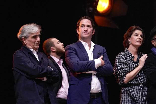 Ronald Chammah and his sons attend the Lumiere Festival 2024 Lumiere Award evening in Lyon on 10 18 2024 Photo Sandrine Thesillat Panoramic PEOPLE Price Lumiere Festival Lumiere 2024 Lyon 10 18 2024 SandrineThesillat Panoramic 