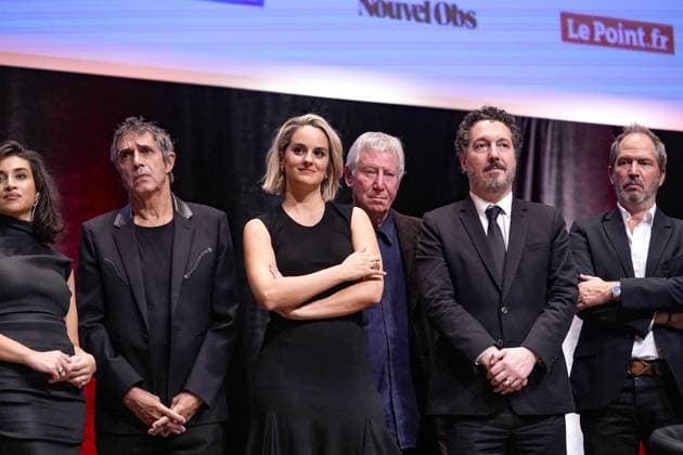 Julien Clerc, Noémie Merlant, Régis Wargnier, Guillaume Gallienne, Christopher Thompson attend the Lumière Festivals Prix Lumière 2024 award ceremony in Lyon on 10 18 2024 Photo Sandrine Thesillat Panoramic PEOPLE Price Lumiere Festival Lumiere 2024 Lyon 10 18 2024 SandrineThesillat Panoramic 