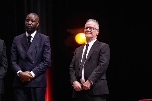 Abd al Malik and Thierry Frémeaux attend the Lumière Festival 2024 award ceremony in Lyon on 10 18 2024 Photo Sandrine Thesillat PEOPLE Price Lumiere Festival Lumiere 2024 Lyon 10 18 2024 SandrineThesillat Panoramic 