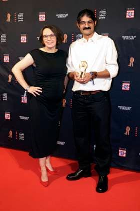 Anna Schoeppe and Hesam Yousefi at the 35th Hessian Film and Cinema Award 2024 ceremony at the Alte Oper Frankfurt am Main, 18 10 2024 Foto:xP.xBackx xFuturexImagex filmpres_hessen_4024