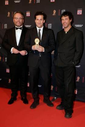 Timon Gremmels, David Hadda and Aaron Altaras at the 35th Hessian Film and Cinema Award 2024 ceremony in the Alte Oper Frankfurt am Main, 18 10 2024 Foto:xP.xBackx xFuturexImagex filmpres_hessen_4032