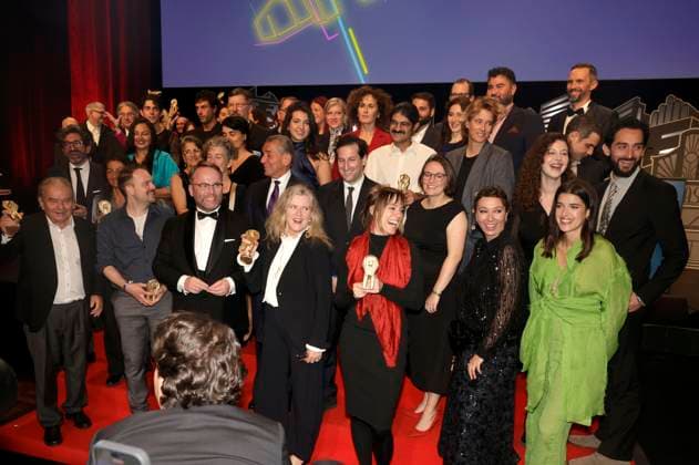 The award winners and laudators at the 35th Hessian Film and Cinema Award 2024 ceremony at the Alte Oper Frankfurt am Main, 18 10 2024 Foto:xP.xBackx xFuturexImagex filmpres_hessen_4076