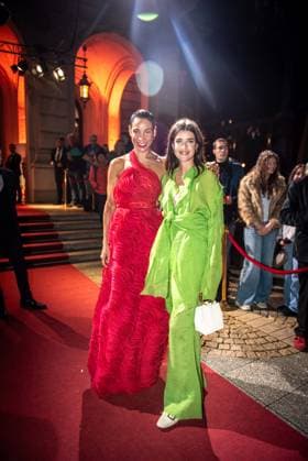 18 10 2024 xesx Frankfurt am Main, Alte Oper The Hessian Film and Cinema Award 2024 on the red carpet Presenter Annabelle Mandeng and Marie Nasemann ES
