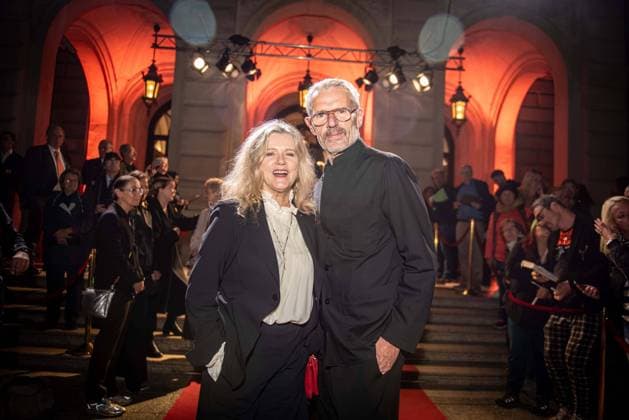 18 10 2024 xesx Frankfurt am Main, Alte Oper The Hessian Film and Cinema Award 2024 on the red carpet the winner of the Prime Ministers Honorary Award Actress and singer Barbara Sukowa ES