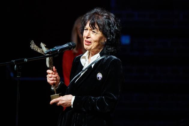 October 19, 2024, Wroclaw, Wroclaw, Poland: On October 19th, 2024, the Central European Angelus Literature Award was presented in WrocAöaw. The Austrian writer Monika Helfer received the award for her novel Ã¢â‚¬oeHalastraÃ¢â‚¬Â, and the translation award went to the bookÃ¢â‚¬â ¢s translator, Arkadiusz Zychlinski. in pic: Monika Helfer Wroclaw Poland - ZUMAz123 20241019_zip_z123_067 Copyright: xKrzysztofxZatyckix