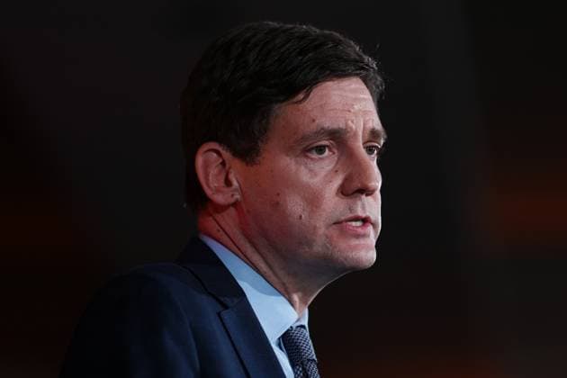 October 19, 2024, Vancouver, Bc, CANADA: B.C. NDP Leader David Eby addresses supporters on election night in Vancouver, on Saturday, October 19, 2024. Vancouver CANADA  - ZUMAc35_ 20241019_zaf_c35_211 Copyright: xDarrylxDyckx