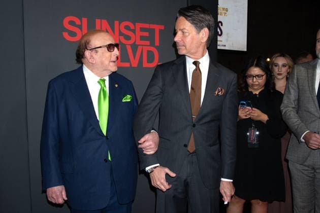 Opening Night of Sunset Boulevard on Broadway -Arrivals Featuring: Clive Davis, Guest Where: New York, New York, United States When: 20 Oct 2024 Credit: Janet Mayer INSTARimages.com EDITORIAL USE ONLY. NOT FOR USE BY NEWSPAPERS BASED IN THE UK. Copyright: xx instar54239736