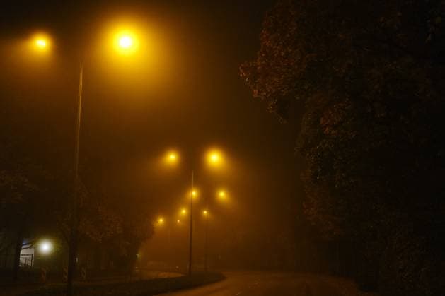 Straßenbeleuchtung bei Nacht im Nebel Straßenbeleuchtung bei Nacht im Nebel *** Street lighting at night in the fog Street lighting at night in the fog