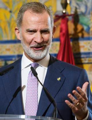 Spanish King Felipe VI gives a speech after receiving the Honour Distintion of the Latinamerican Awards of the Golden Tower during an act held in Seville, Spain 21 October 2024. Spanish King Felipe VI receives the Honour Distintion of the Latinamerican Awards of the Golden Tower !ACHTUNG: NUR REDAKTIONELLE NUTZUNG!  Copyright: xRaulxCarox GRAFAND4010 20241021-55015001426_1