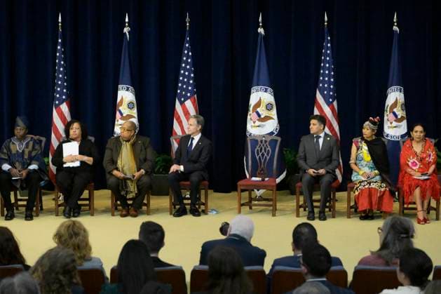 DC: Sec Blinken hold a Secretary of State s Award for Global Anti Racism Champions ceremony US State Department Secretary Antony Blinken delivers remarks and presents awards during a Secretary of State s Award for Global Anti-Racism Champions ceremony at State Department Headquarters in Washington DC, USA, on October 21, 2024. WASHINGTON DC USA  Copyright: xLeninxNollyx originalFilename: nollyaraujo-dcsecbli241021_npz0e.jpg