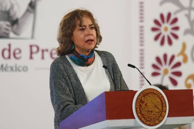 Secretary of Science, Humanities, Technology and Innovation Rosaura Ruiz Gutio rrez, speaking during MexicoÃ¢â‚¬â ¢s President Claudia Sheinbaum Pardo press conference about at the National Palace. on October 23, 2024 in Mexico City, Mexico. Mexico City Mexico - ZUMAe321 20241023_zia_e321_010 Copyright: xCarlosxSantiagox
